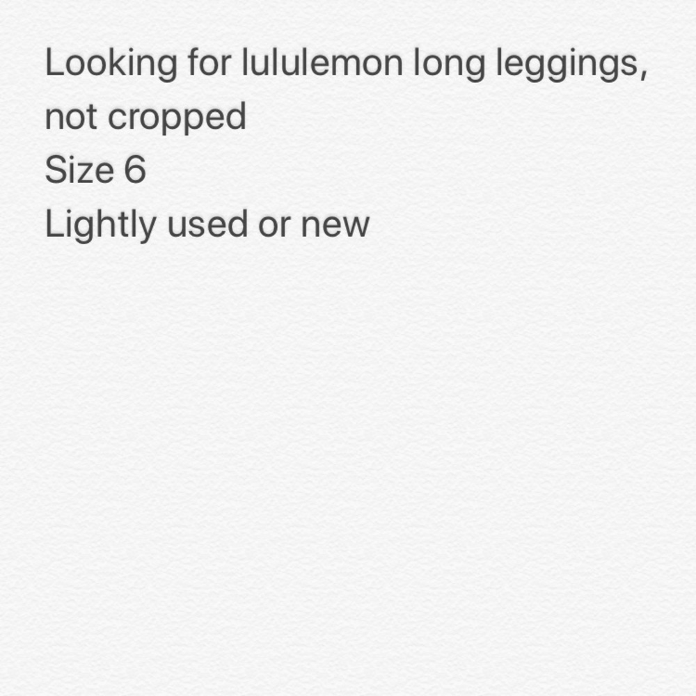 Need lululemon leggings